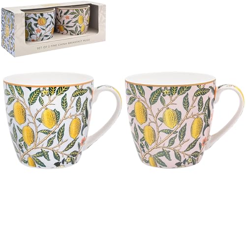 Image of The Leonardo Collection Wm. Morris Fruits Breakfast Mug Set of 2 x 480ml