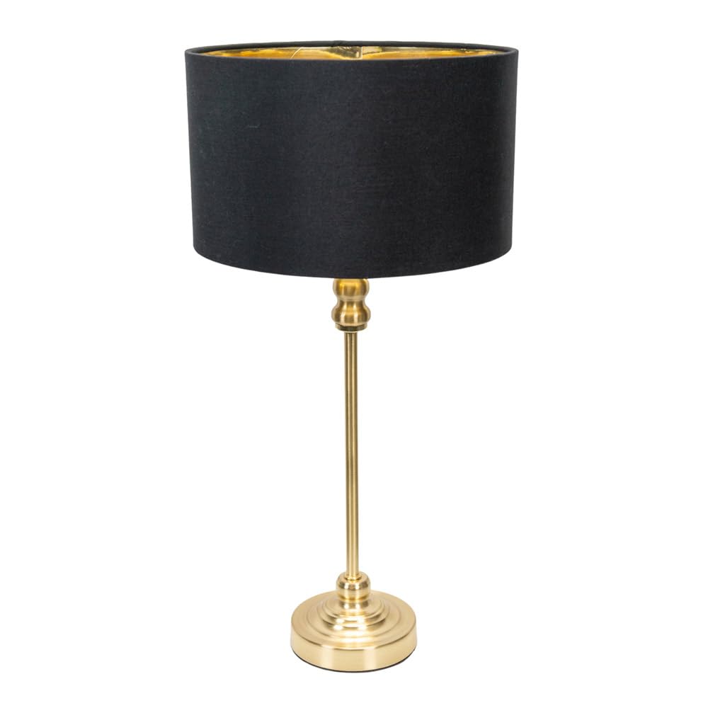 ValueLights | Maggie Gold Metal Candlestick Table Lamp with Black & Gold Inner Shade & Warm White Bulb | Table Lamps, Home Décor & Improvement Essential