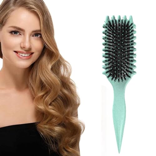 Bounce Curl Brush, Bounce Lockenbürste, 2024 NEU Bounce Curl Defining Brush, Bounce Curl Define Stylingbürste, Wildschweinborsten Haarbürste, Haarbürste zum Entwirren für Frauen (A)