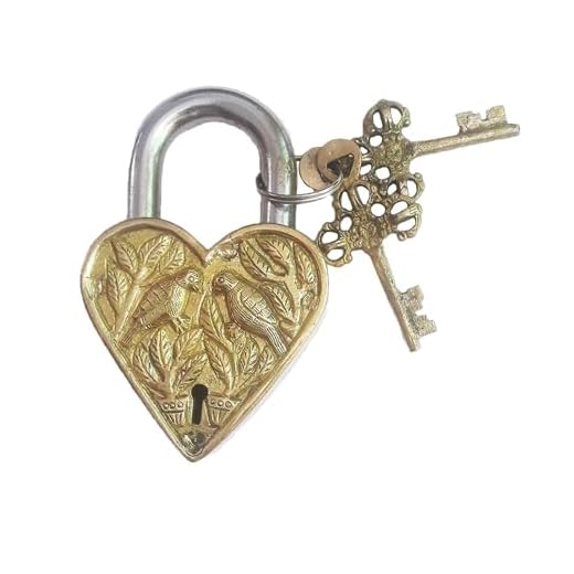 How to open mercury luggage seward trunk Heart-Shaped Brass Padlock with Keys