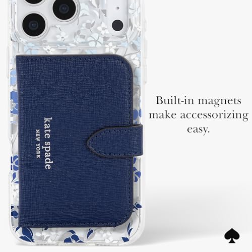 Image of kate spade new york iPhone 17 Pro Max Case - Compatible with MagSafe - Designer Phone Case - Flowerbed Blue Gems