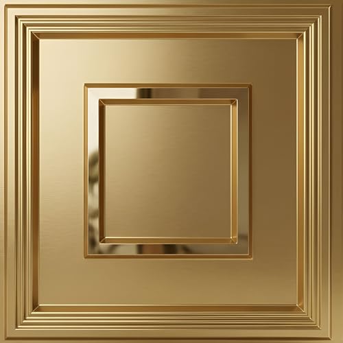 Image of Kayra Decor PVC Ceiling Panel 60x60 cm|Square Panel|Champagne Gold|12 Tiles Cover 48 Sq Ft| Modern False Ceiling|Royal & Elegant Finish