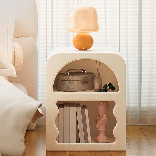 HJYBFA Moderna mesita de noche con estante de almacenamiento para espacios pequeños, dormitorio, sala de estar