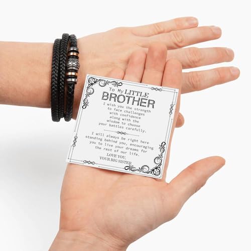 Image of To My Brother Bracelet, Bracelet for Brother from Sister, Gifts from Mom and Dad, Birthday Gift with Message Card and Box