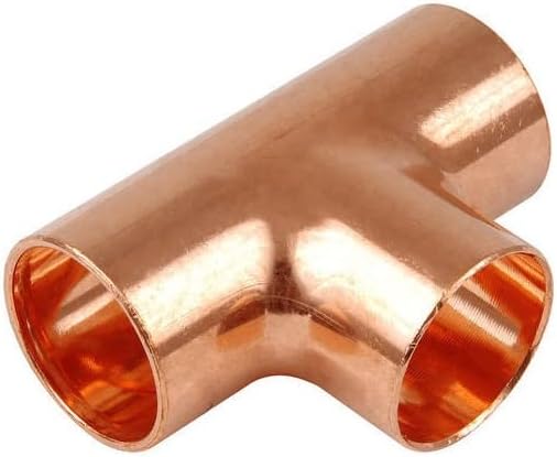 EZ-FLUID Plumbing (1-Pc) 1-1/2 Sweat Copper Tee C X C,No Lead Pressure Copper Fitting with Sweat Solder Connection for Residential,Commercial