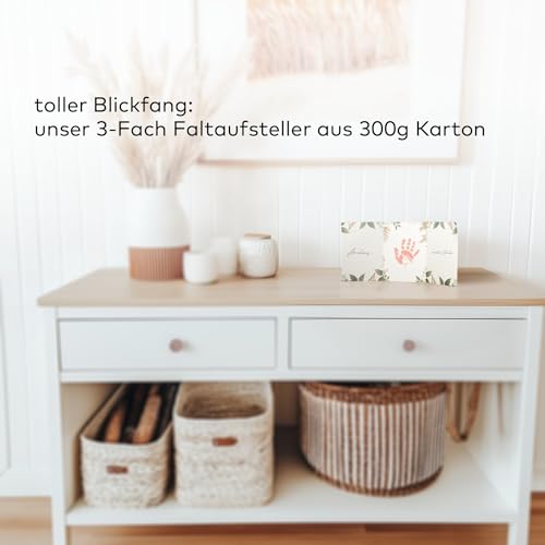 ABDRUCKZAUBER Original Baby Abdruckset 0-6 Monate I rosa Handabdruck Set & Fußabdruck Baby I Personalisiertes Geschenk Baby I Inkl. 3 Stempelpads, 3 Abdruckkarten & 1 liebevolle Faltkarte