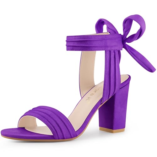 Sandales à talon épais au design bout ouvert : la nuance violet foncé 41