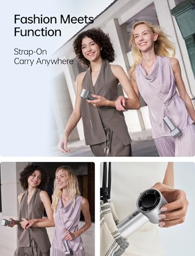 Image of JISULIFE Handheld Fan Pro1S - Next-Gen Airflow: Up to 40h Runtime, Electroplated Body - Luxury Shine, 1-100 Speed Scroll Wheel, 5000mAh-Portable Fan for Travel, Gifts for Women Men(Chrome Silver, 1Pc)