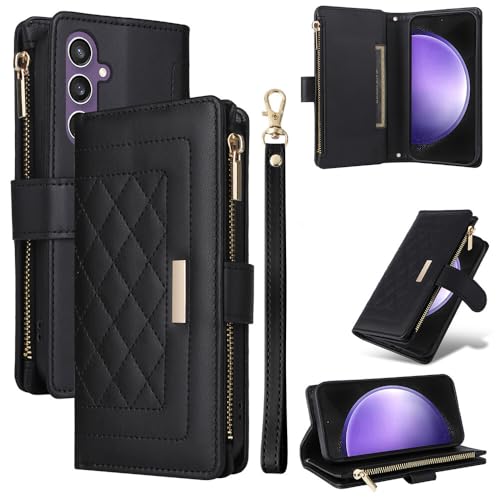 Housse Samsung Galaxy S20 FE portefeuille cuir noir à zip pour simplifier vos déplacements