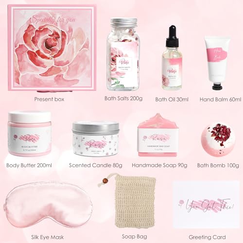 Set de regalo de baño Rose Spa para cuidado relajante de mujer 2