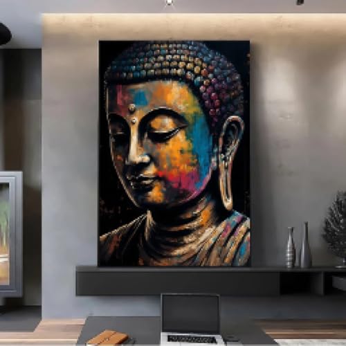 Art mural Bouddha dition vintage toile dcorative de grand format