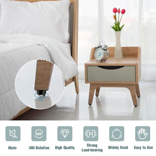 Image of HASTHIP 4pcs Caster Wheel Self Adhesive Caster Wheel 360 Swivel Wheels for Furniture, Small Appliance, DIY Modification Moving Table Heavy Duty Caster Wheels 200Kg Loading Capacity, Black