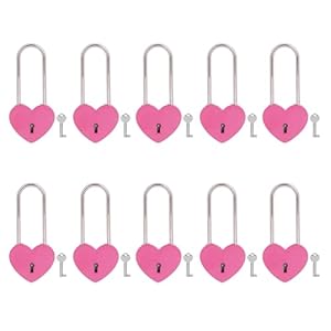VeYocilk 10 Stück Liebesschloss Herz Vorhängeschloss