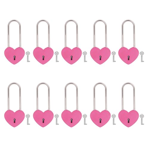VeYocilk 10 Stück Liebesschloss Herz Vorhängeschloss