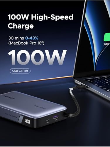 Image of UGREEN Nexode 20000mAh 145W Built-in USB-C Power Bank