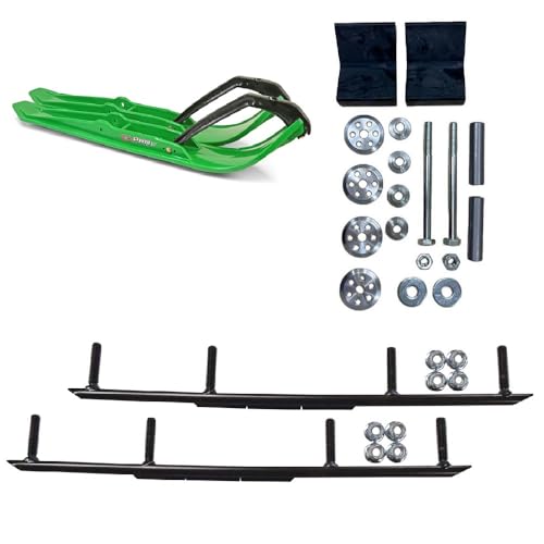 C&A Pro Green XPT Snowmobile Skis w/ 4