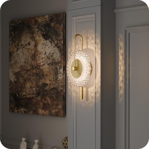 Image of Murphy Prisma Crystal LED Wall Lamp| 3 Color Change (Warm /Natural /Cool White) | Diamond Cut Glass | 6W Aluminium Wall Light for Living Room, | Pack of 1 | BIS Approved | 2 Year Warranty
