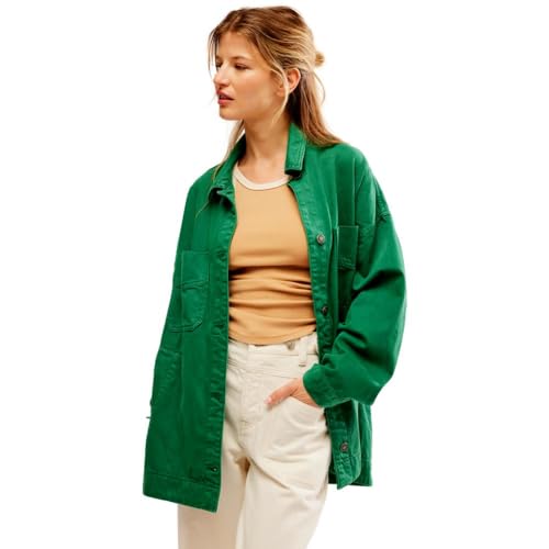 Amazon.com: Free People Women's Madison City Twill Jacket, Virdus