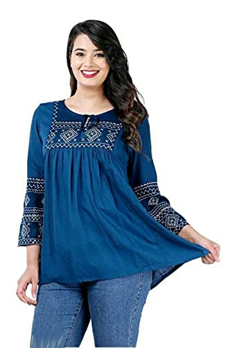 Image of Kartik Fashion Women Rayon Embroidered Regular Top