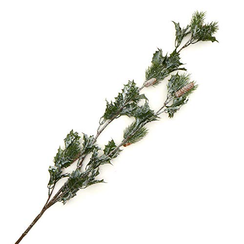 Factory Direct Craft Frosted Holly and Pine Spray