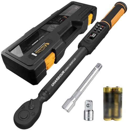 Uharbour Digital Torque Wrench 3/8 Drive, 1.5-99.5 ft-lbs Range