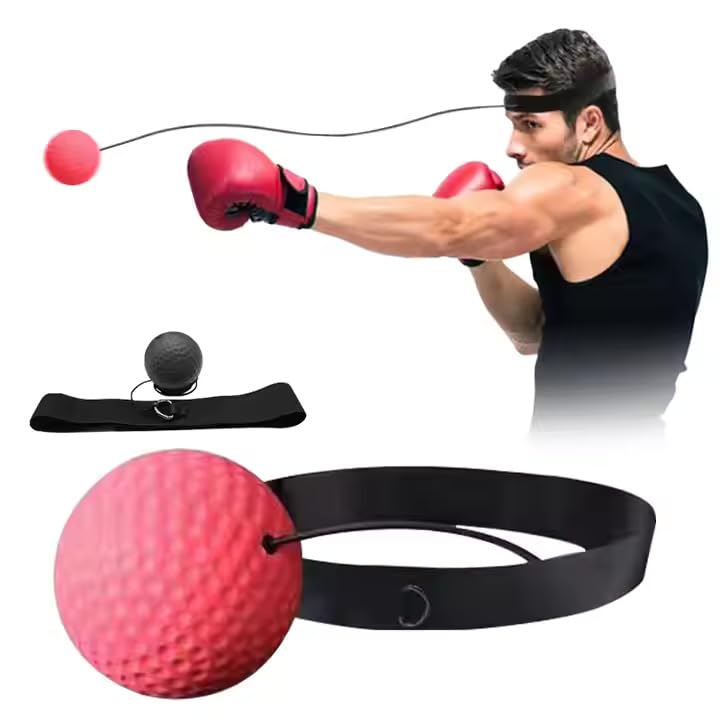 Leosportz Reflex Ball for Beginners - MMA Boxing Reflex Ball for Reaction | Reaction Ball for Kids and Adults Soft (Beginner Red)-image-30