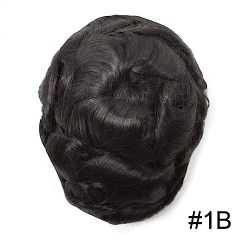 Prothèse de cheveux masculins durable en PU | Solution calvitie naturelle sans nœud visible