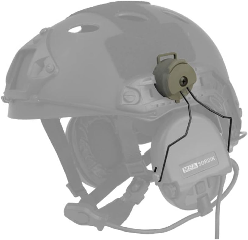 Lancer Tactical Airsoft MSA Headset Helmet Rail Adapter - Foliage Green