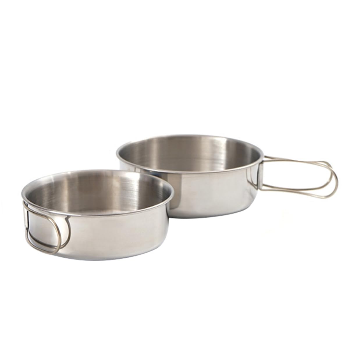 Parliky 2-pc Set Collapsible Camping Bowls Stainless Steel Outdoor Silverware Mini Travel Silverware Bowl Camping Cutlery Set