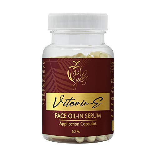 Just Peachy Vitamin E & Aloe-Vera Face Serum Soft-gel Facial Application Capsule (60 capsules) (Gold)