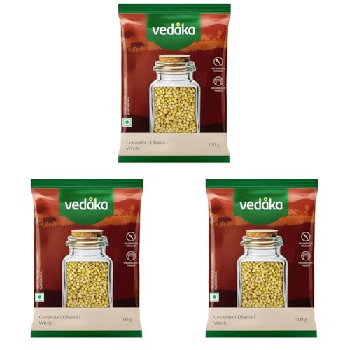 Image of Amazon Brand - Vedaka Coriander | Whole | 100 G | Dhania (Pack of 3)
