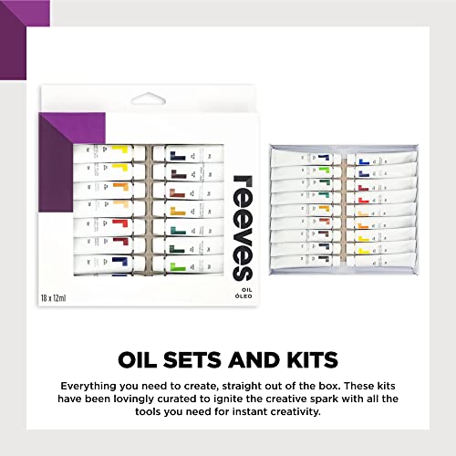 Image of Reeves Oil Paint-10ml, Set of 18