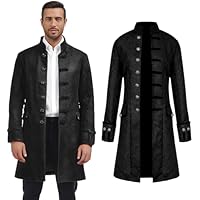 AFJIODUV Chaqueta steampunk para hombre, disfraz medieval