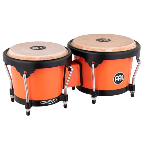 Image of Bongo Drum Set with Durable Synthetic All-weather Shells, Journey Series - NOT MADE IN CHINA - Natural Buffalo Skin Heads, 2-YEAR WARRANTY