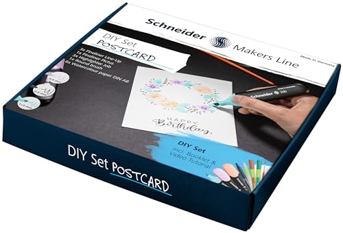 Kit de carte postale Schneider loisirs créatifs DIY avec stylos et matériel de papeterie
