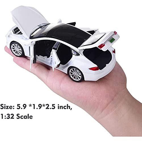 Image of 1:32 Diecast Metal Car Model Tela S Toy Cars For Kids Pull Back Openable Doors With Light Sound, Multicolor