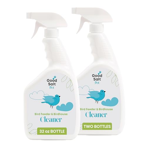 Good Salt Pet Bird Feeder & Birdhouse Cleaner, Natural Bird-Friendly Spray Formula, Made in the USA, 32 Ounce Bottle, 2-Pack