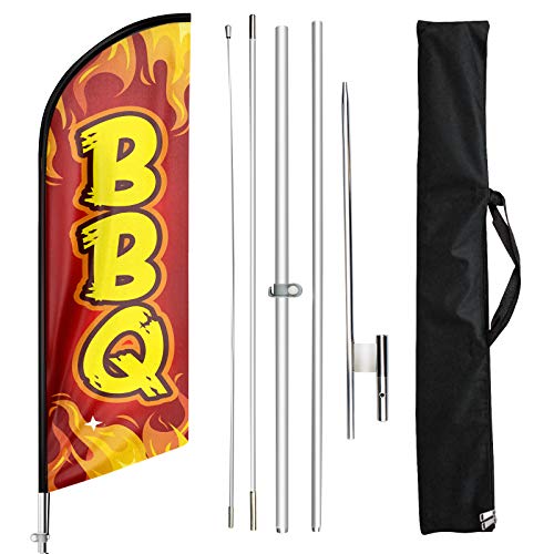 Drapeau pour entreprise de barbecue rouge de 3,4 m contre le manque de visibilité - 2