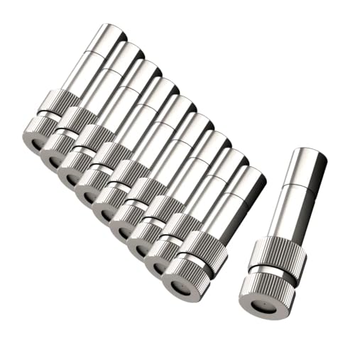 Image of skyblue Brass Misting Nozzle(10pcs) 0.3 mm Orifice 6mm Stem Size Water Sprayer Fogging Cleanable Anti-drips Ideal for Misting Lawn Gardens Greenhouse Air Cooling Systems(Pack Of 10)