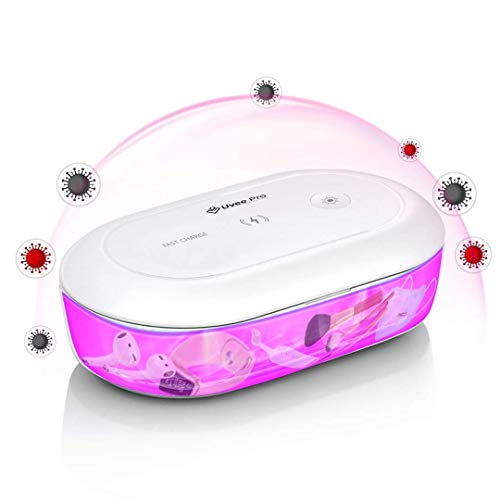 Uvee Pro UV Light Sanitizer Box with Wireless Fast Charging for Smartphone | Portable Multi-Function UV Sterilizer Cleaner with Aroma Diffuser | UV Sterilizing Box for Phone, Jewelry, Watches, Glasses