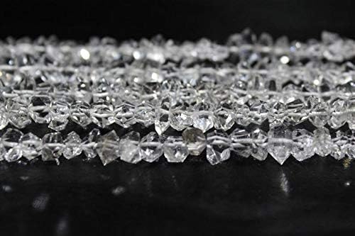 Miniatura 2 de Herkimer - Cuentas facetadas de 21 pulgadas con forma de pepita de cuarzo con diamantes naturales de 0.31 a 0.39 pulgadas para hacer joyas de