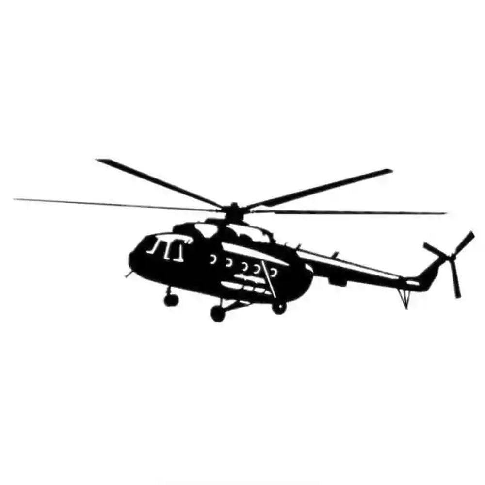 Car Sticker Helicopter Mi-8 Airplane Automobiles Motorcycles Exterior Accessories PVC Decal(Black,20cm X 7cm)