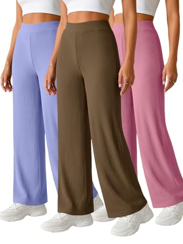 Image of Pinkmint Women's Poly Lycra Trouser, High Waist Flared Korean Trousers, Trendy Casual Wear for Daily & Travel Use (Available in Plus Size)
