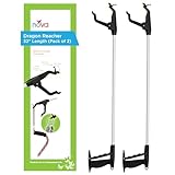 NOVA Reacher Grabber Tool for Seniors – 32” Lightweight Pick Up Stick with Rotating Claw, Magnetic Tip & Hook, Easy-Grip Handle, Daily Living Aid for Limited Mobility, 2-Pack