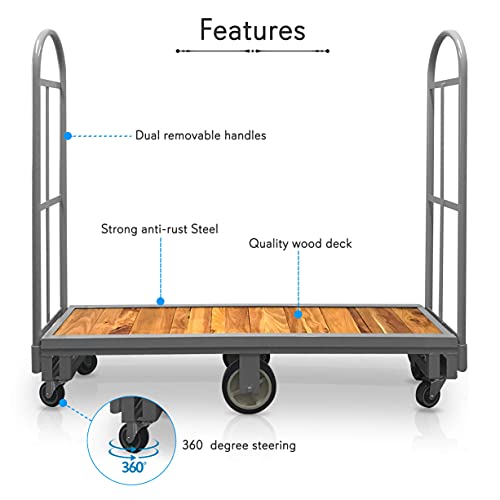 Carretilla plataforma HaulPro 16x60 con madera miniatura 2