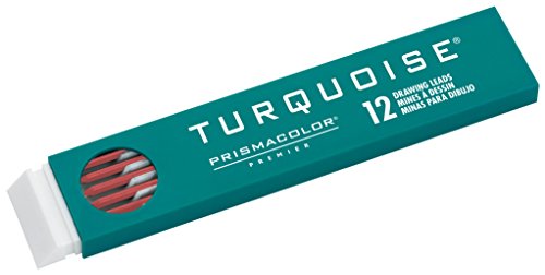 Prismacolor Premier Turquoise Graphite Drawing Leads, Red, 2mm, 12 Count