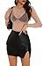 GUANYY Women's Long Sleeve Sparkly Tops Chic See Through Glitter Blouses Soft Sheer Mesh Sexy Top Club Champagne X-Large