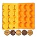 2 Pcs Oreo Chocolate Cookie Silicone Molds, 12-Cavity Round Silicone Mold, Baking Mold for Oreo, Chocolate, Cookie, Candy, Mini Cake, Jelly (Orange + Yellow)