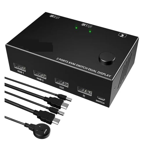 Conmutador KVM para 2 monitores para organizar tu teletrabajo con 4K y USB 3.0