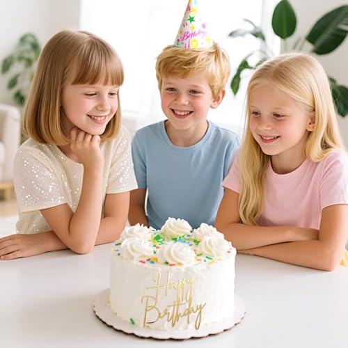 Tyqour Akrylowa dekoracja ciasta, topper na tort, urodziny, złoty, Happy Birthday, dekoracja tortu, brokat, dekoracja na tort, urodziny, lustro, akrylowa, dla kobiet, dziewcząt, mężczyzn, chłopców